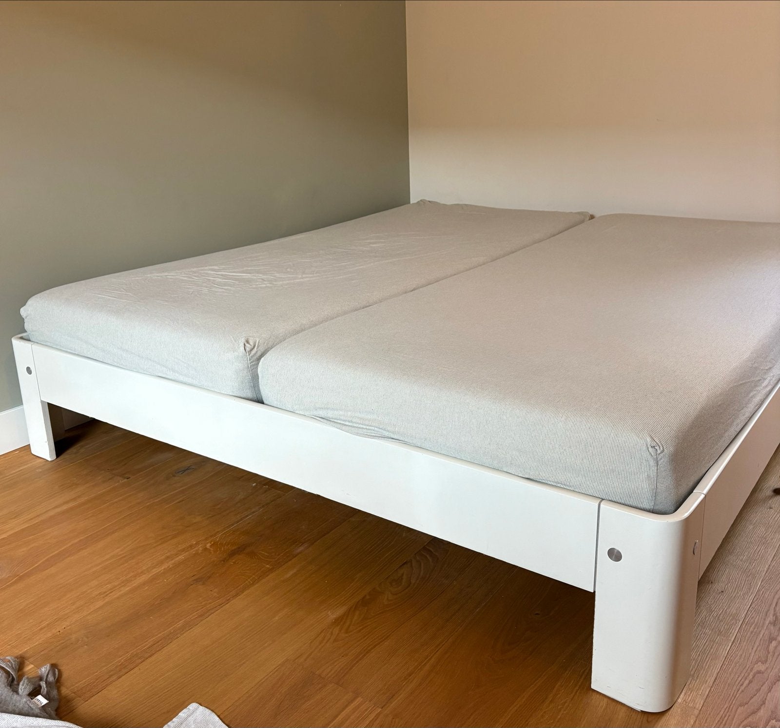 Auping Auronde Ombouw 180x200x34 - Wit (hout), Ophalen, Gebruikt, Wit, Tweepersoons