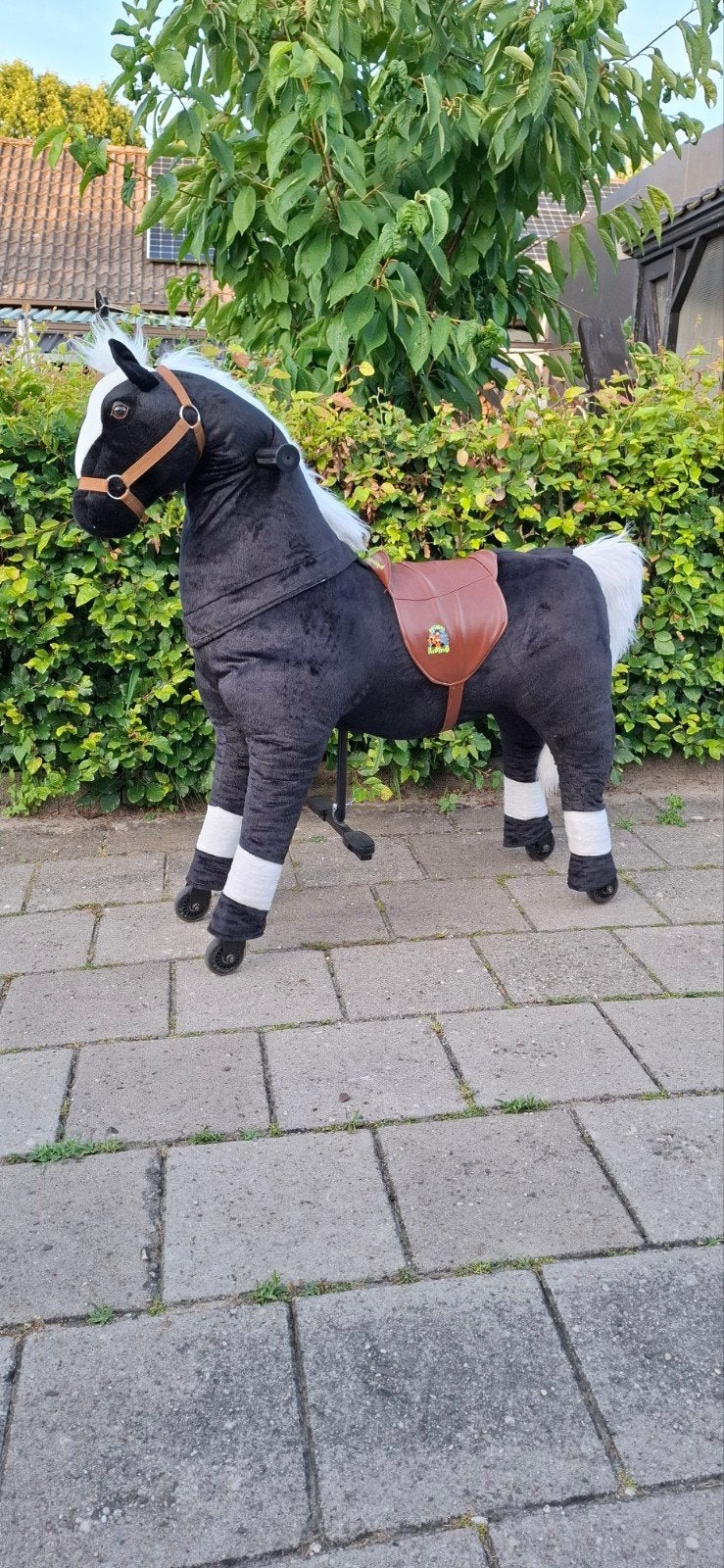 Animal Riding Pony Zwart Wit Loop Paard, Ophalen, Zo goed als nieuw