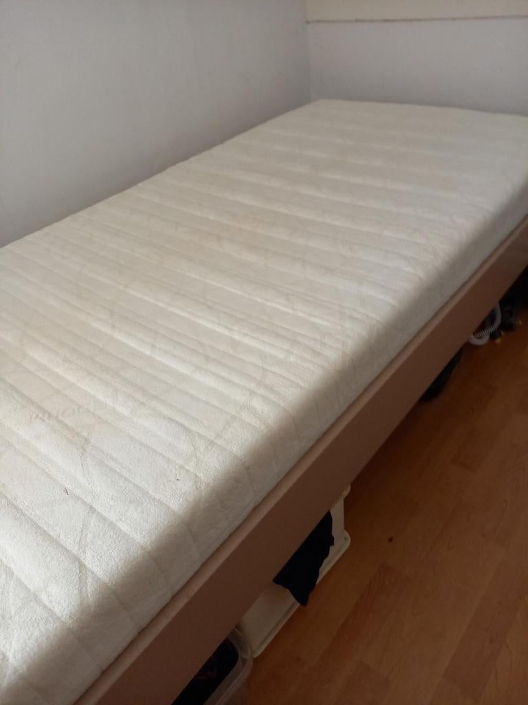 Auping  1-persoonsbed (hoog), lattenbodem, koudschuim matras, Ophalen, Gebruikt, 90 cm, Eenpersoons