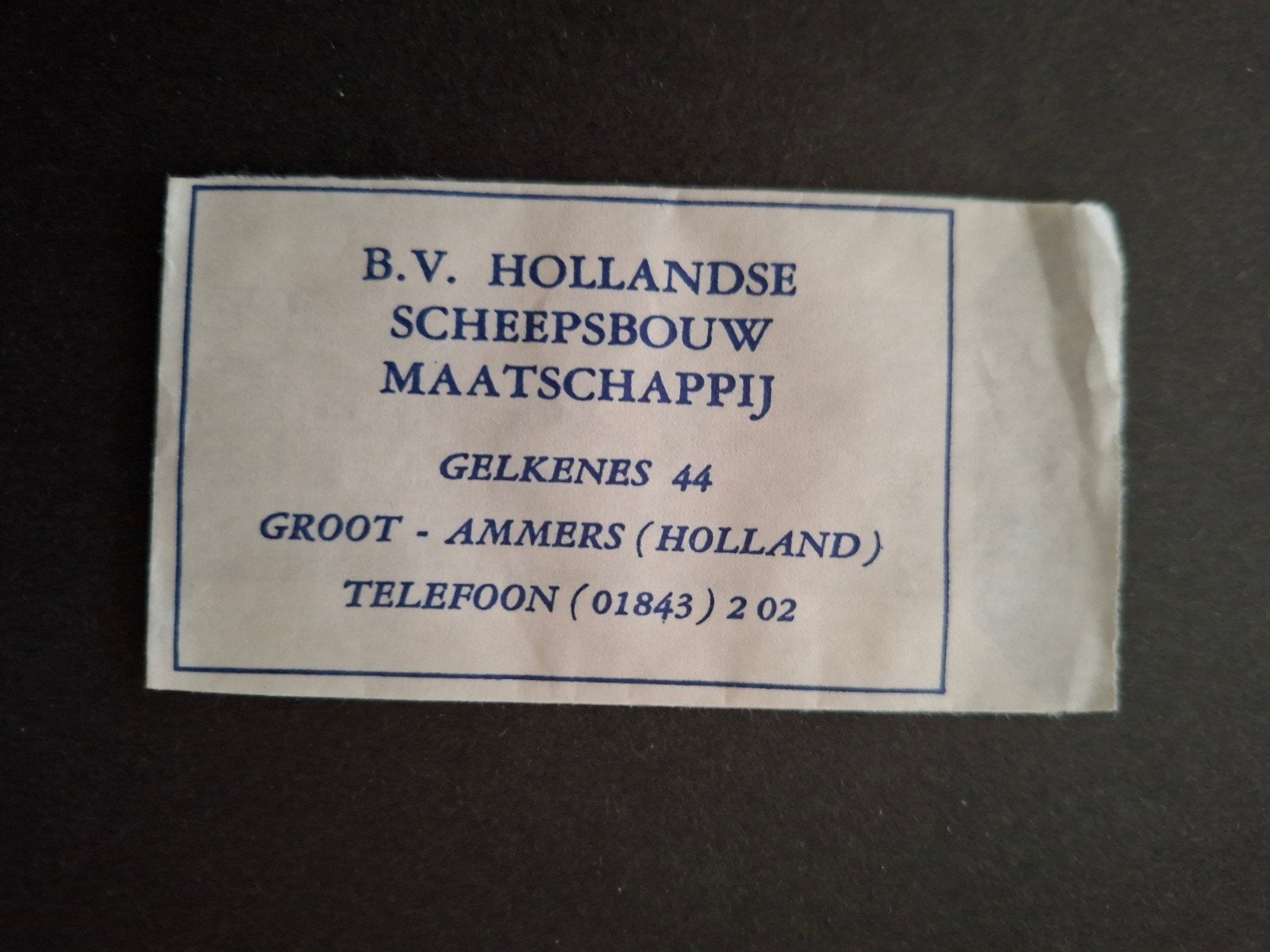 Groot-Ammers, B.V. Hollandse Scheepsbouw Maatschappij, Verzamelen, Verzenden, Nederland