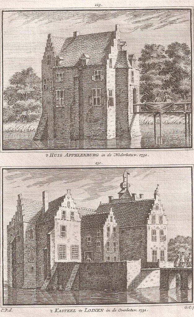 't Huis Appelenburg i.d Nederbetuw 1732 't Kasteel te Loenen