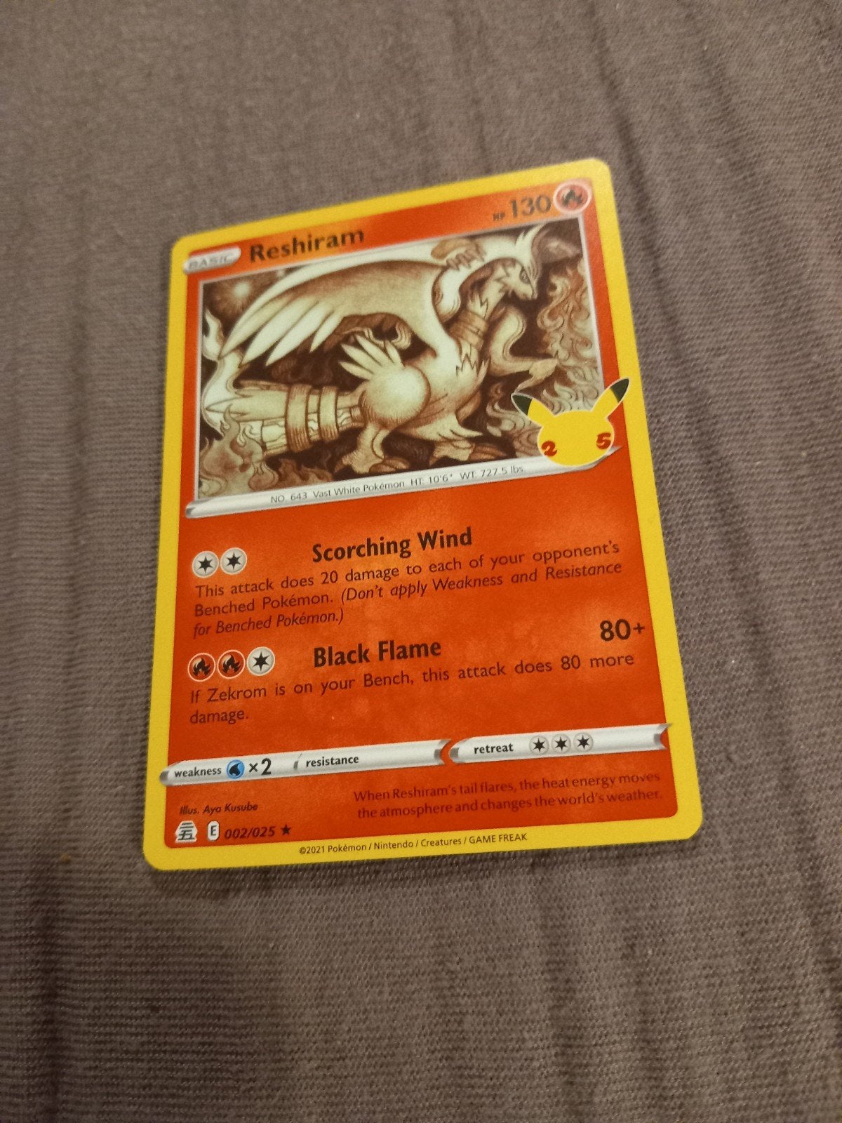 reshiram, Ophalen of Verzenden, Zo goed als nieuw, Losse kaart, Foil