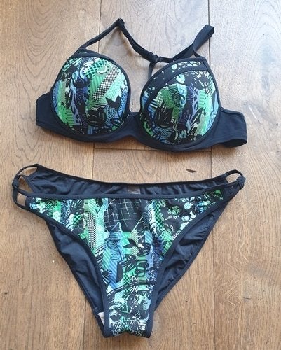 Marlies Dekkers Zwart Groen Blauwe Bikini (80C en M), Marlies Dekkers, Zwart, Ophalen of Verzenden, Bikini