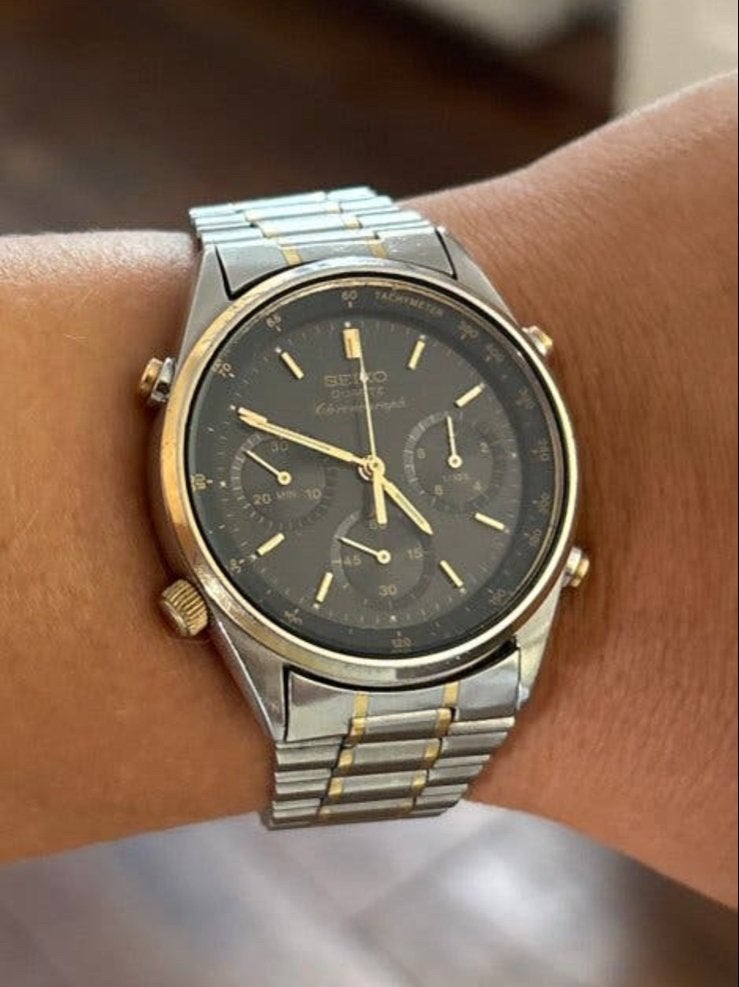Seiko Chronograph Horloge - 7A28 chronograaf vintage 80’s, Ophalen of Verzenden, Gebruikt