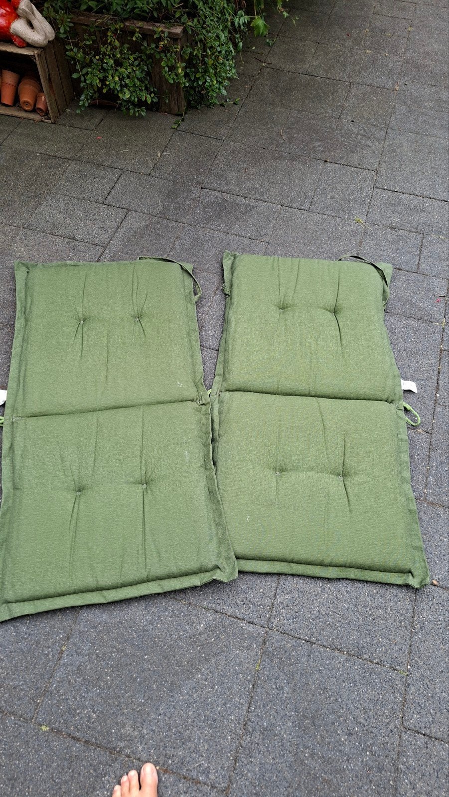 2 tuinstoel kussens 100508, Tuin en Terras, Tuinmeubel-accessoires, Ophalen, Gebruikt