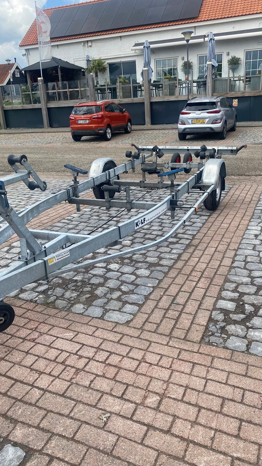 Kalf boottrailer 1500 kg, Watersport en Boten, Boottrailers, Ophalen of Verzenden, Zo goed als nieuw, Minder dan 6 meter, Met rollen