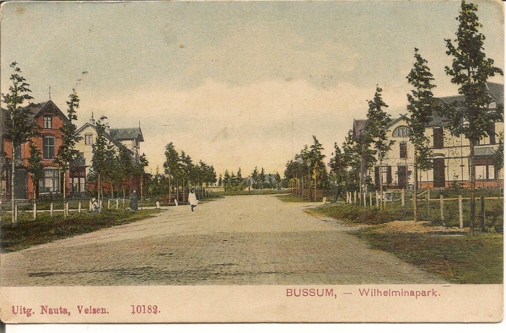 Oude Ansichtkaart Bussum - Wilhelminapark Nauta kaart, Ophalen of Verzenden, Voor 1920, Gelopen, Noord-Holland