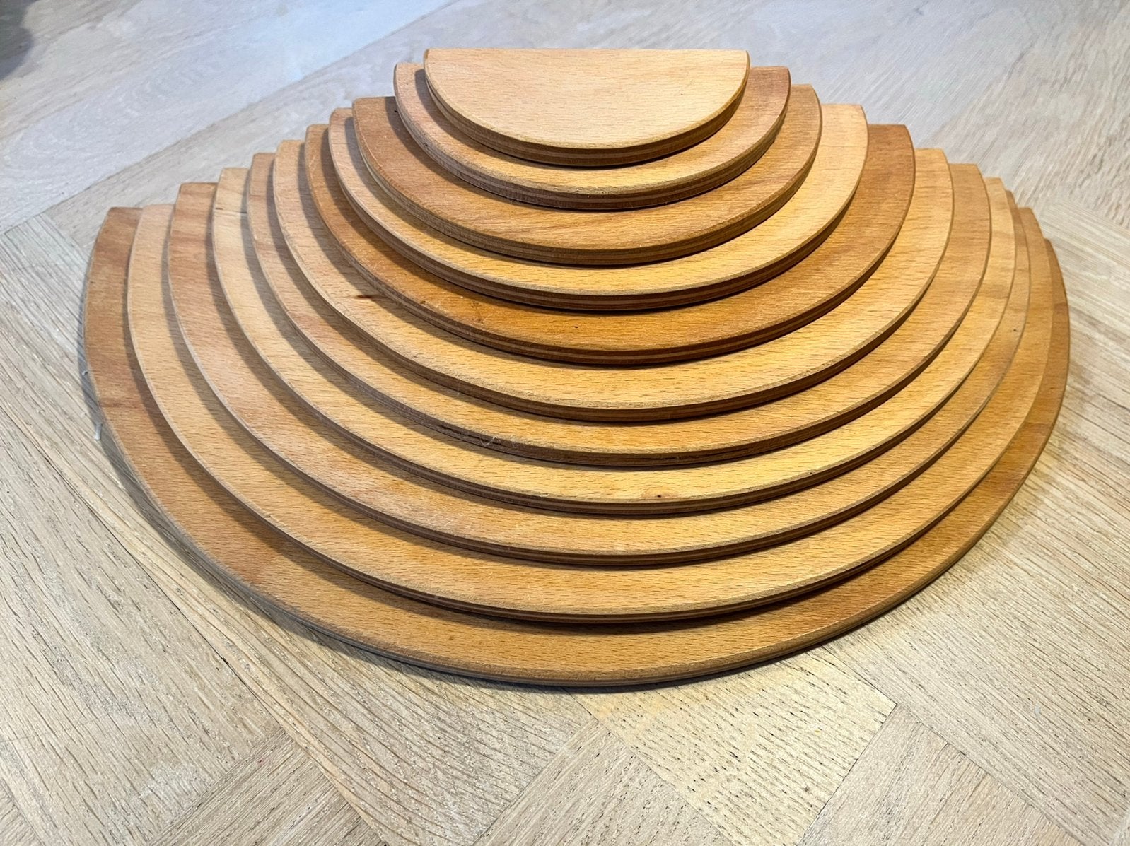 Grimm's Houten Halve Cirkels Naturel, Kinderen en Baby's, Speelgoed | Houten speelgoed, Ophalen of Verzenden, Gebruikt, Overige typen