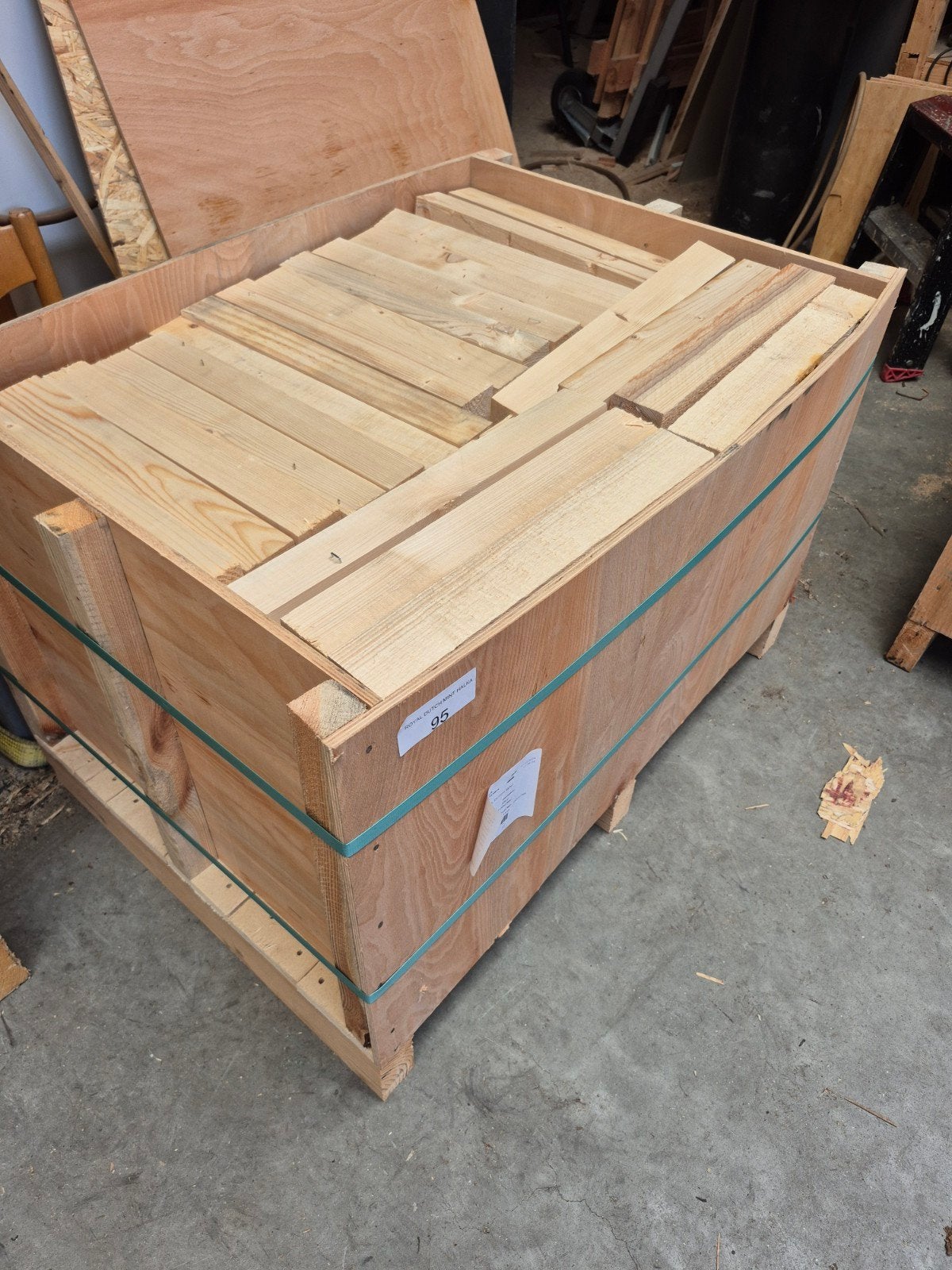 grote kist vol balkjes 5x5x40 leuk knutselhout, Ophalen of Verzenden