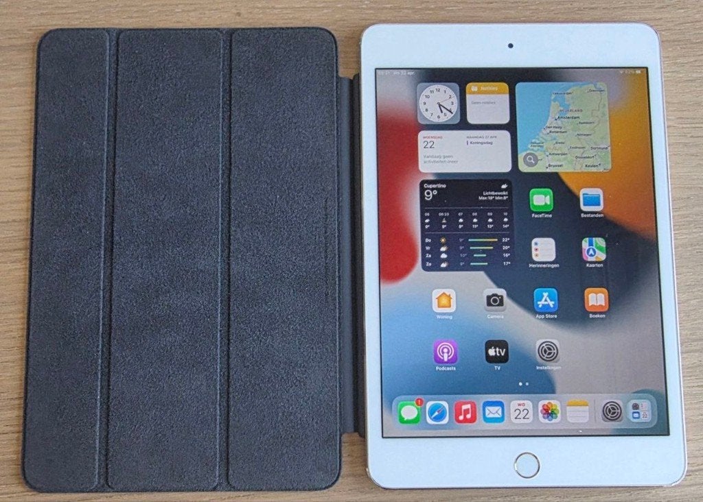 iPad mini 4 – 128GB – Roségoud – Met cover en lader, Ophalen, Rose Goud, Apple iPad, 8 inch