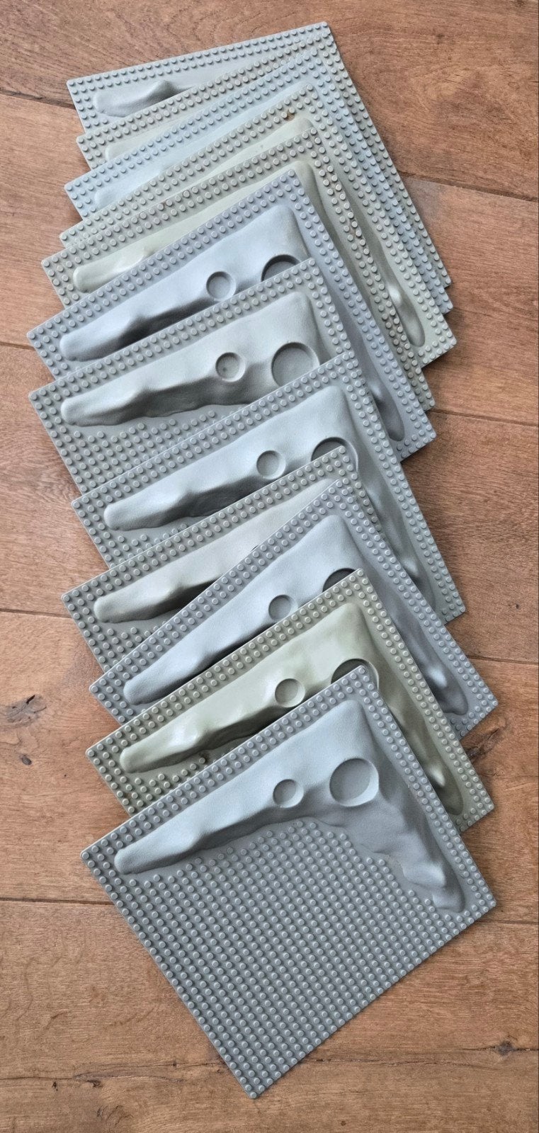 9x LEGO Maan Krater Grondplaten - Grijs Ruimte Thema, Gebruikt, Lego, Ophalen of Verzenden, Space