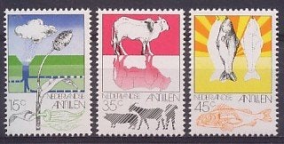 Nederlandse Antillen 522/4 postfris Landbouw 1976, Ophalen of Verzenden, Postfris
