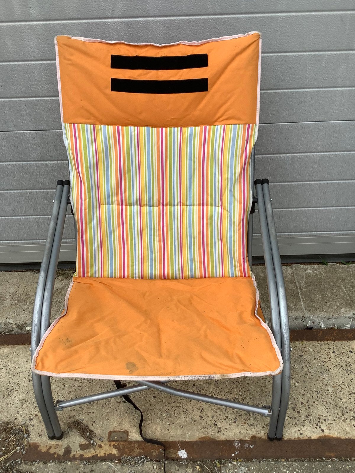 Oranje stoel klapstoel tuinstoel extra brede campingstoel, Ophalen, Gebruikt, Metaal, Inklapbaar
