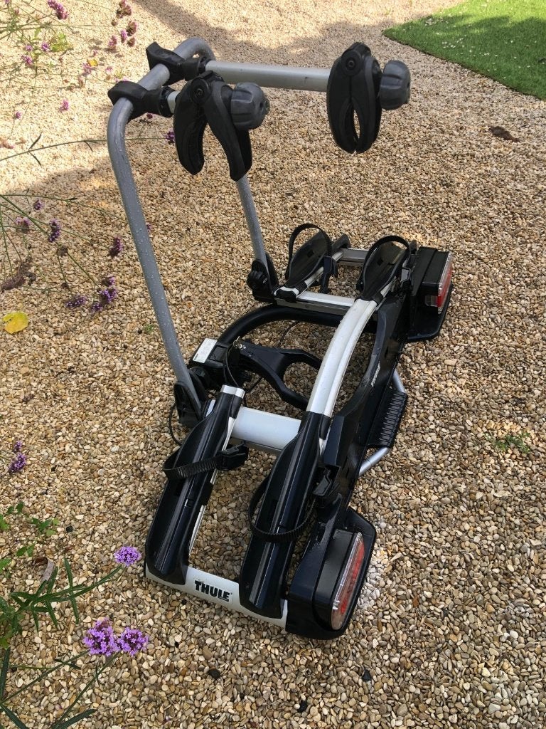 Thule Euroway 921 (EW G2) fietsendrager, Auto diversen, Ophalen, Zo goed als nieuw, Brede banden, 2 fietsen