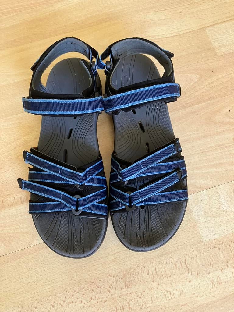 Human Nature blauwe sandalen mt 40 izgs, Blauw, Gedragen, Sandalen of Muiltjes, Ophalen of Verzenden