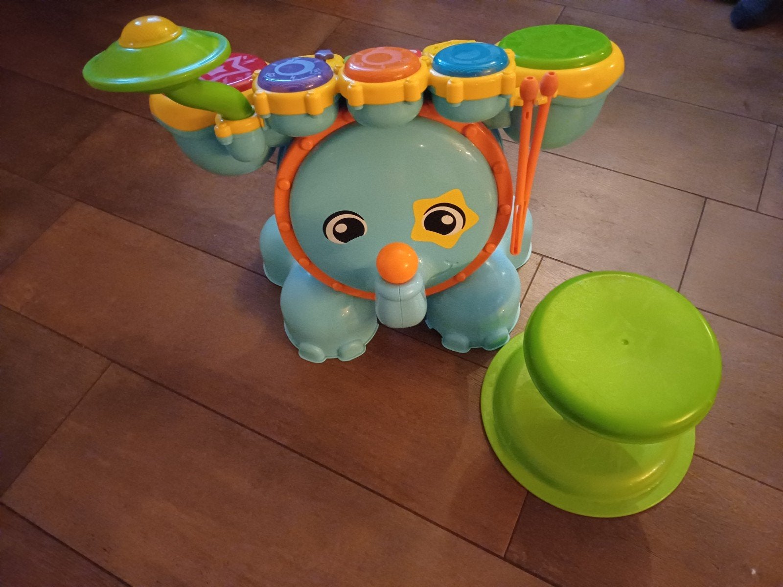 Vrolijke olifant drumstel voor baby's en peuters, Ophalen of Verzenden, Gebruikt, Overige typen, Met licht
