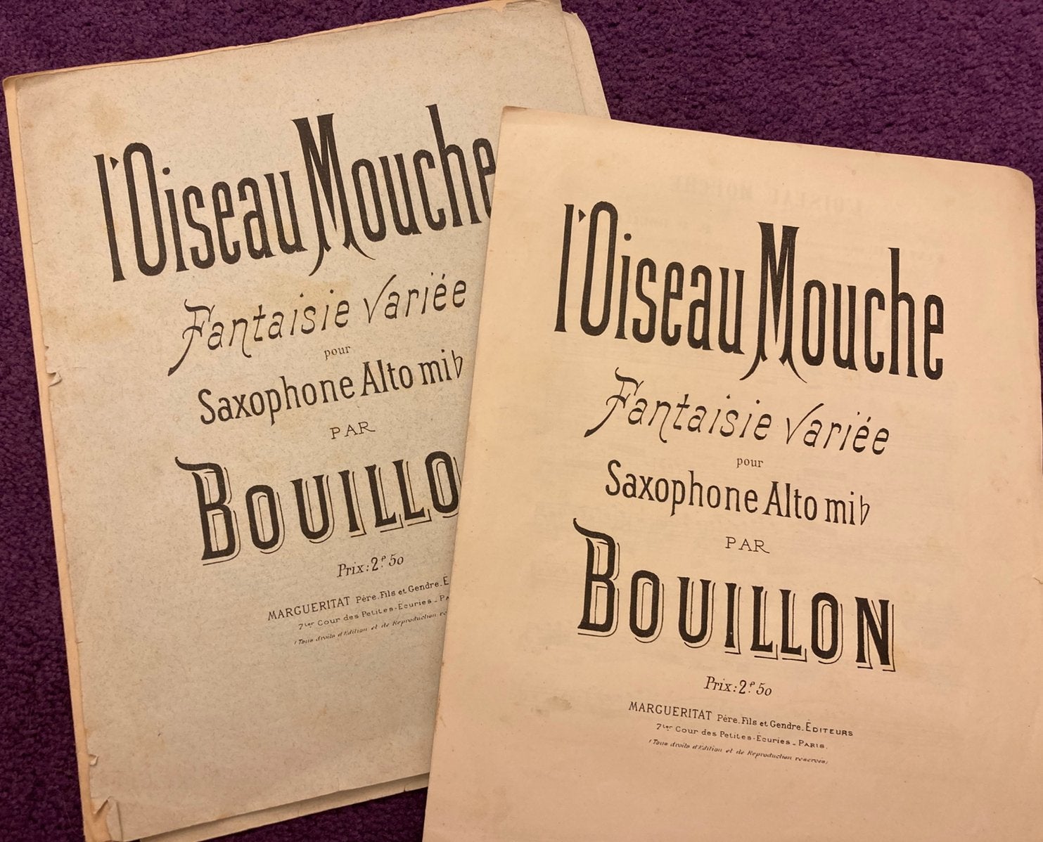 l’ Oiseau Mouche, Bouillon voor altsaxofoon en piano, Ophalen, Gebruikt, Piano, Klassiek