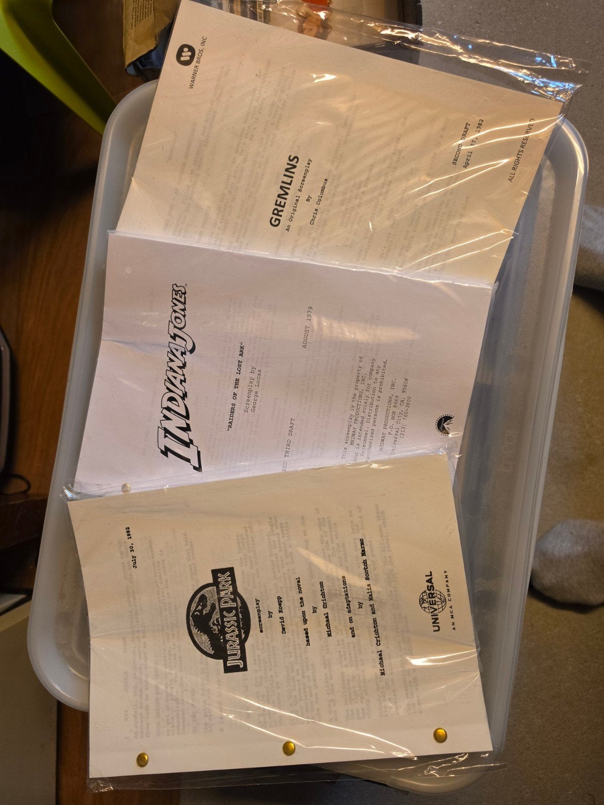 Originele filmscripts: Gremlins, Indiana Jones,Jurassic Park, Boeken, Ophalen, Zo goed als nieuw, George Lucas, Chris Columbus, David Koepp