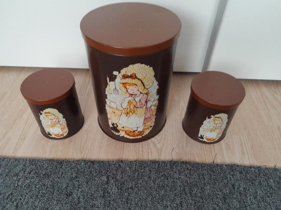 Set van 3 gebruikte blikken met holly hobbie, Ophalen of Verzenden, Gebruikt, Overige, Overige merken