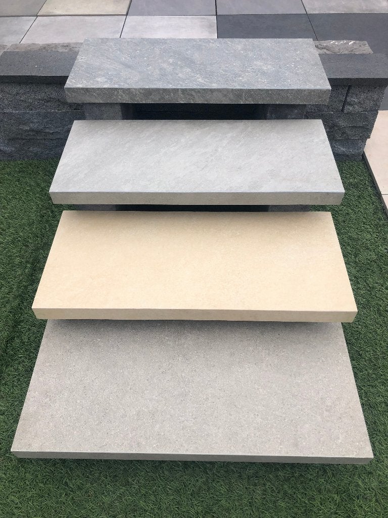 traptreden opstapplaat 35x80x2/5 cm met tegels 80x80x2 cm, Ophalen of Verzenden, Nieuw, Composiet