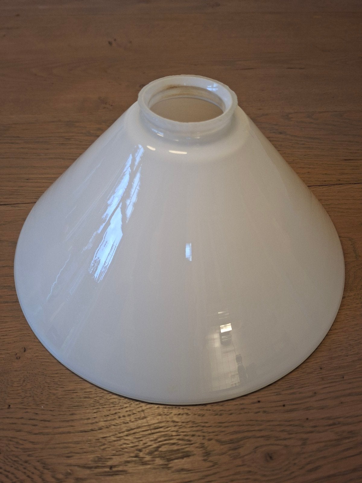 Witte  glazen lampenkap, melkglas, opaline, Huis en Inrichting, Overige typen, Wit, Rond, Ophalen of Verzenden