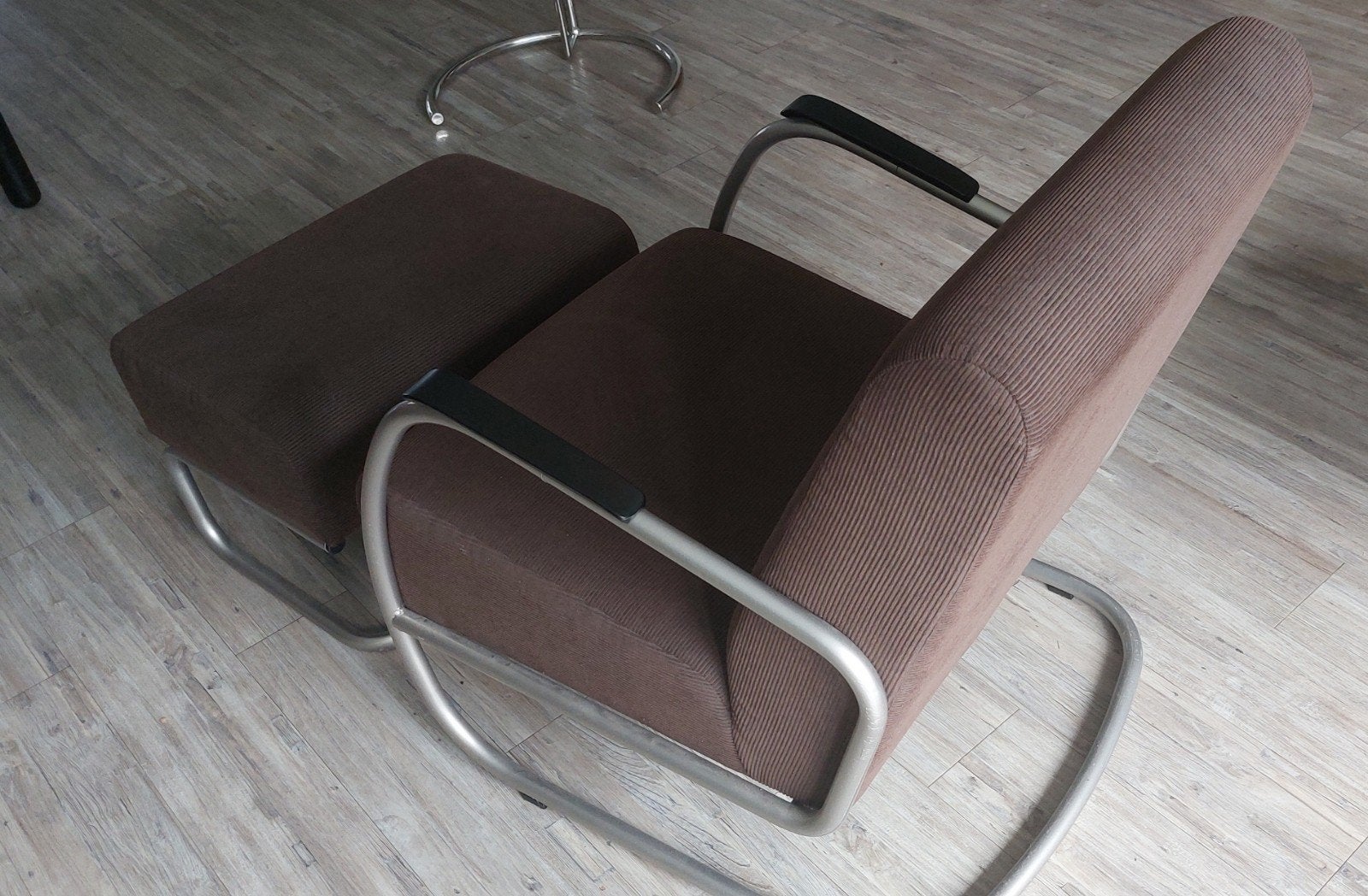fauteuil ribstof, Huis en Inrichting, Fauteuils, Ophalen, Gebruikt, Tijdloos, Stof