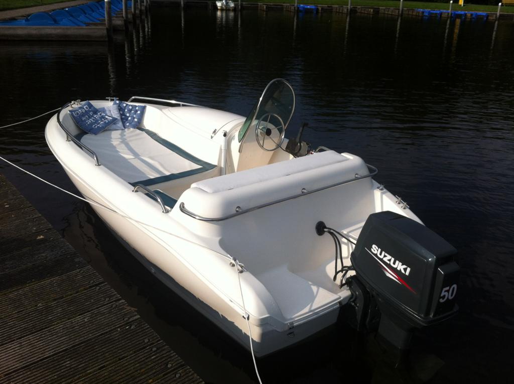 Quicksilver 425 met Suzuki 55 pk motor, Ophalen, Gebruikt, Buitenboordmotor, Minder dan 70 pk
