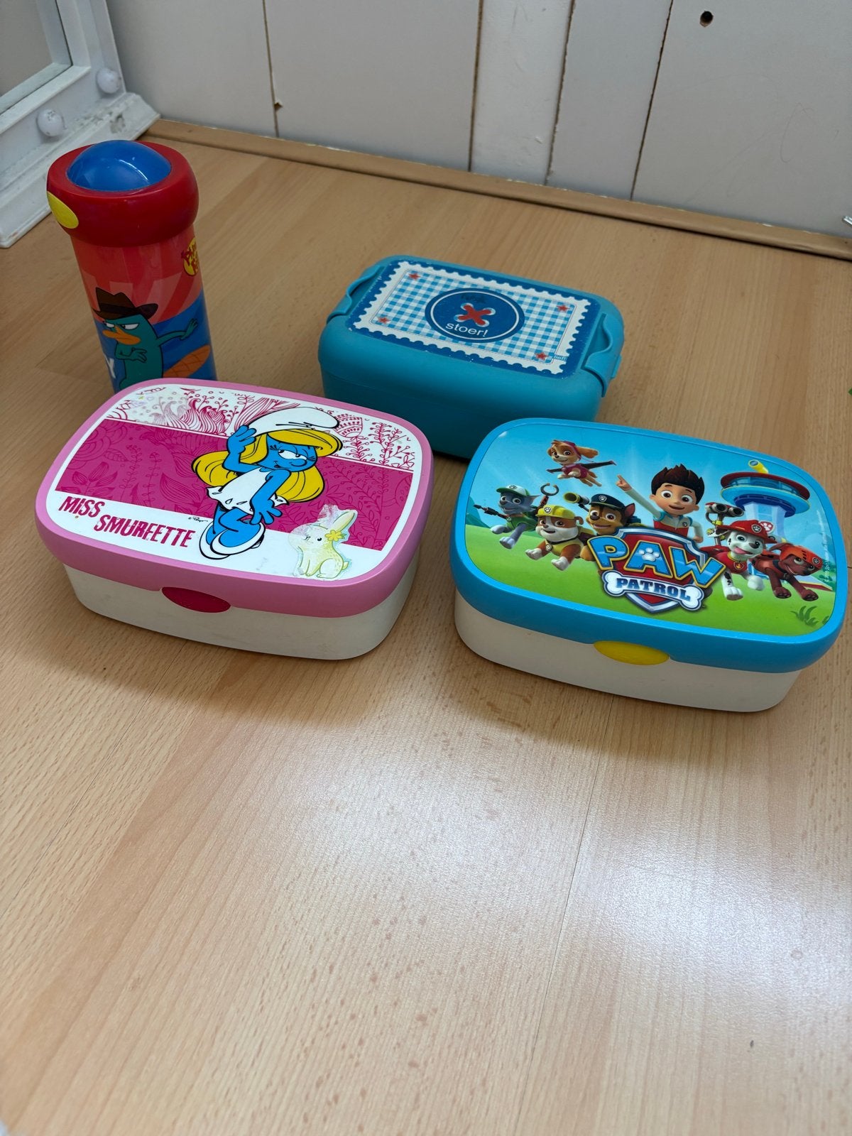 Mepal Broodtrommels en Beker - Smurfin, Paw Patrol, Lief!, Ophalen of Verzenden, Gebruikt