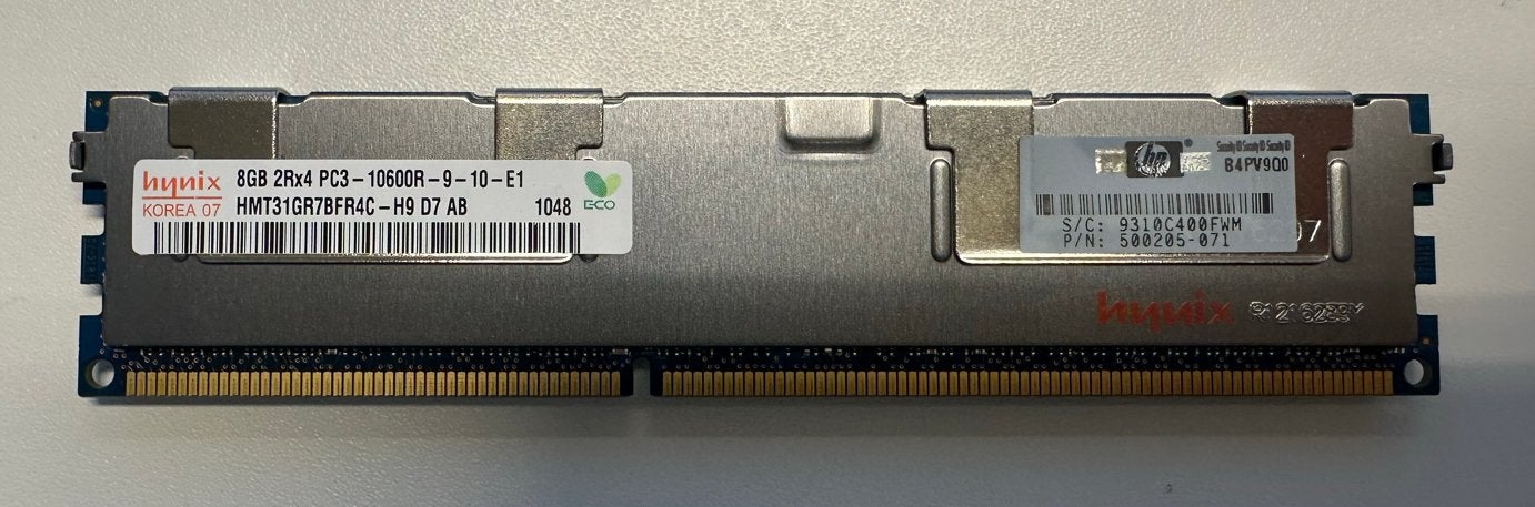 9 stuks Hynix 8GB DDR3 RAM PC3-10600R voor Desktop/Server, Computers en Software, Server, 8 GB, DDR3, Ophalen of Verzenden