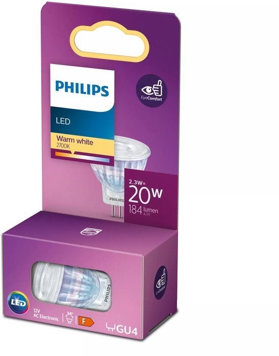 Philips LED lamp GU4 Reflector Spot Lichtbron, Metaal of Aluminium, Nieuw, Ophalen of Verzenden, Led