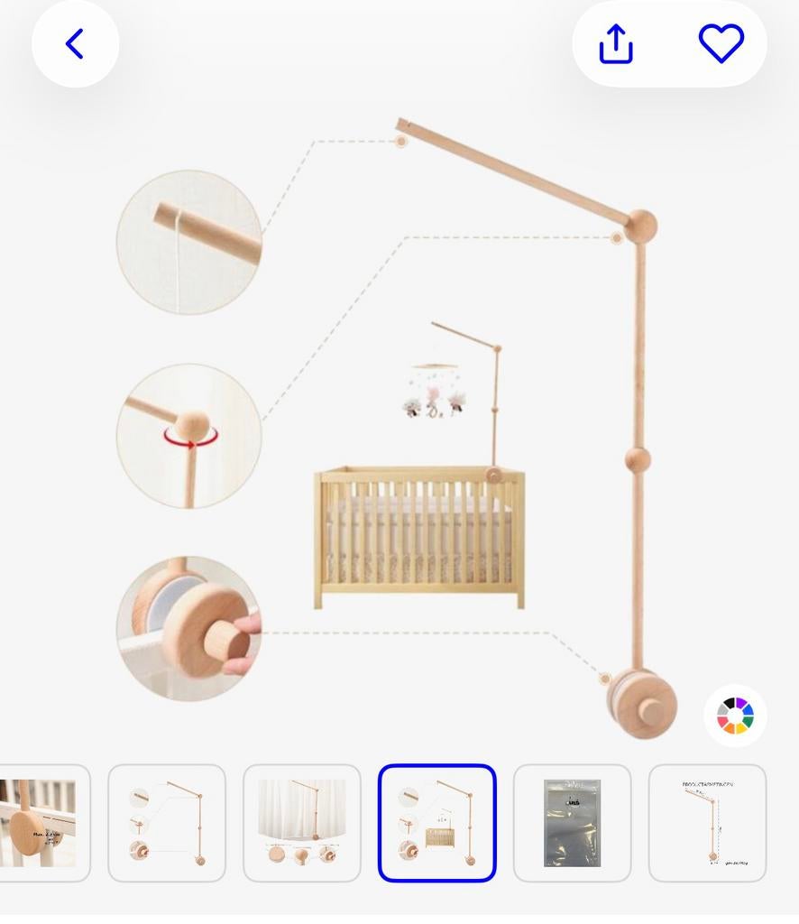 Houten mobiel houder box, Kinderen en Baby's, Speelgoed | Babyspeelgoed, Ophalen, Zo goed als nieuw, Mobiel