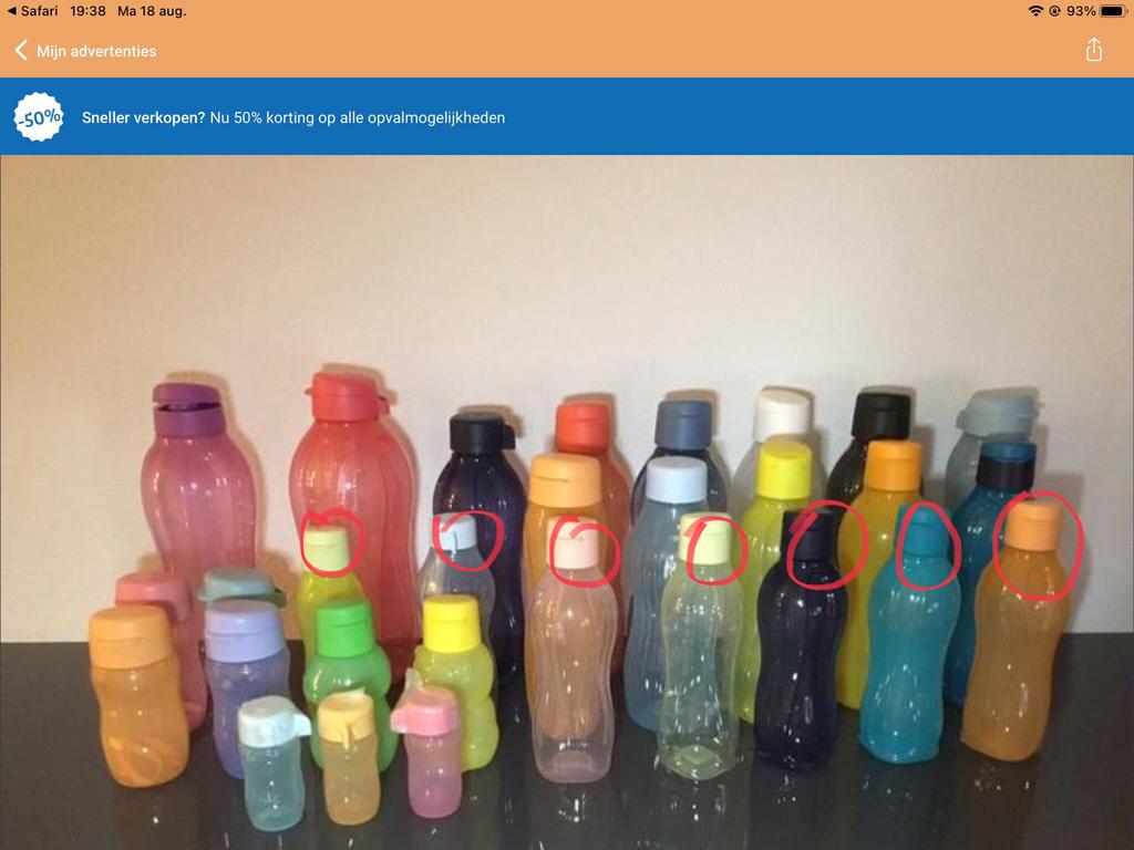 Tupperware drinkflessen, Ophalen of Verzenden, Nieuw