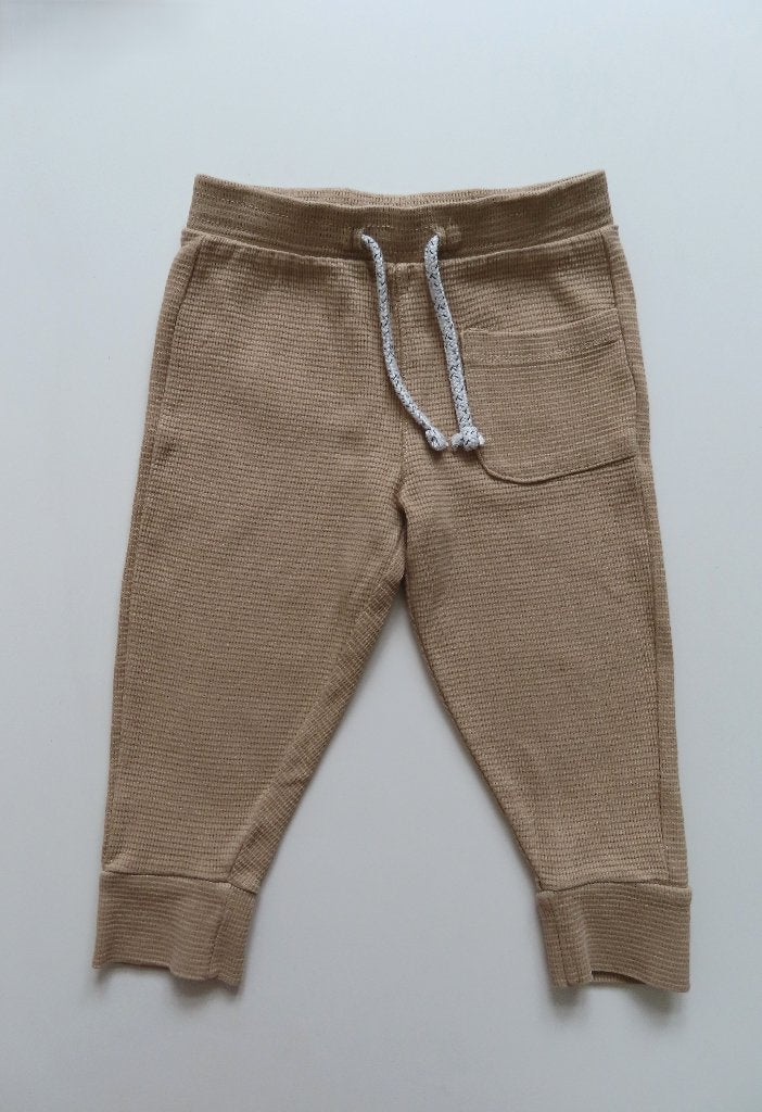 Wafelstof Broek Camel Bruin Mini Wibra mt 86 (L117), Kinderen en Baby's, Broekje, Ophalen of Verzenden, Zo goed als nieuw, Jongetje