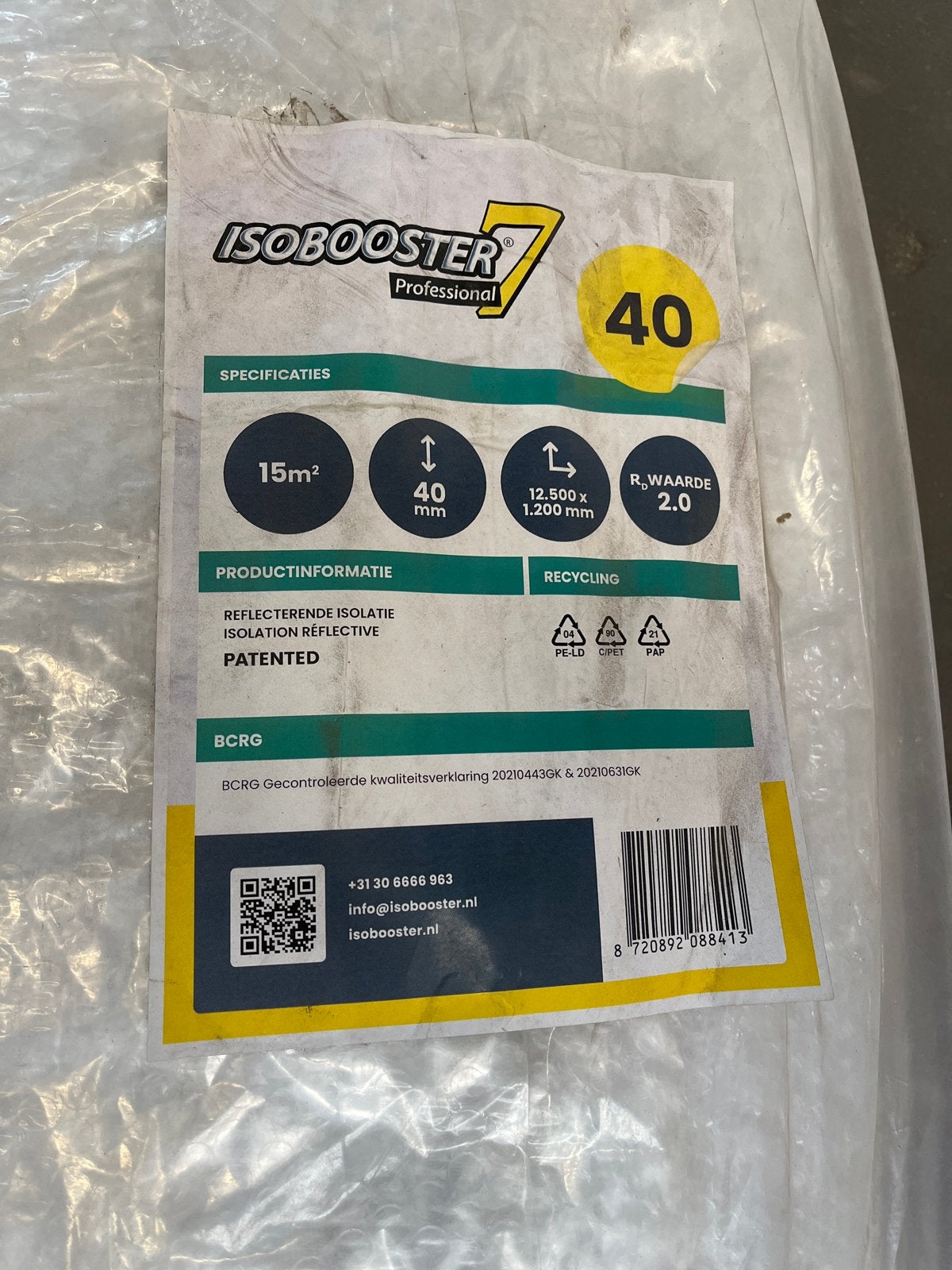 Isolatie deken Isobooster 7 Professional 15m², Overige materialen, 10 tot 15 m², Nieuw, Vloerisolatie