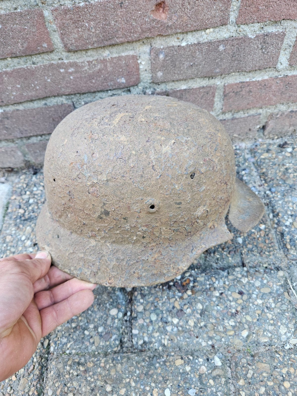Bodemvondst m35 helm, Verzamelen, Ophalen of Verzenden, Nederland, Helm of Baret