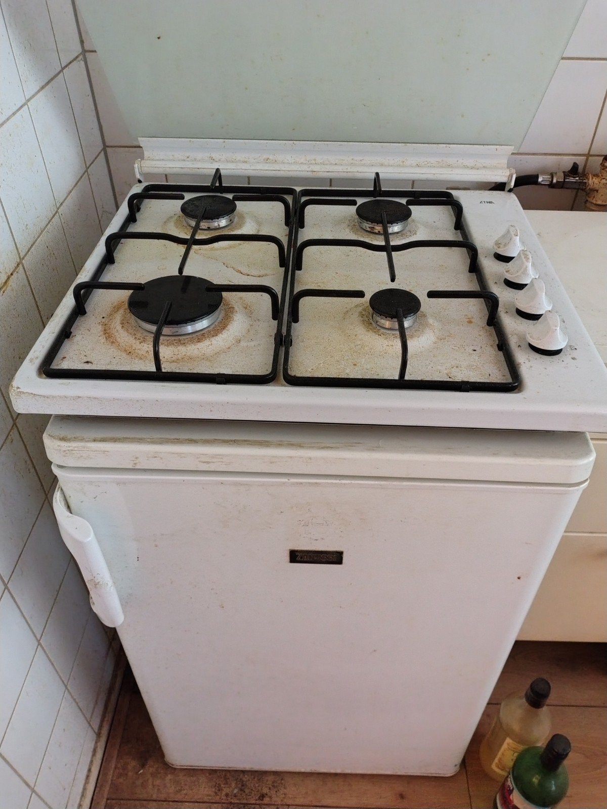 Kook plaat op gas, Witgoed en Apparatuur, Fornuizen, Ophalen, Minder dan 85 cm, 4 kookzones, Zo goed als nieuw