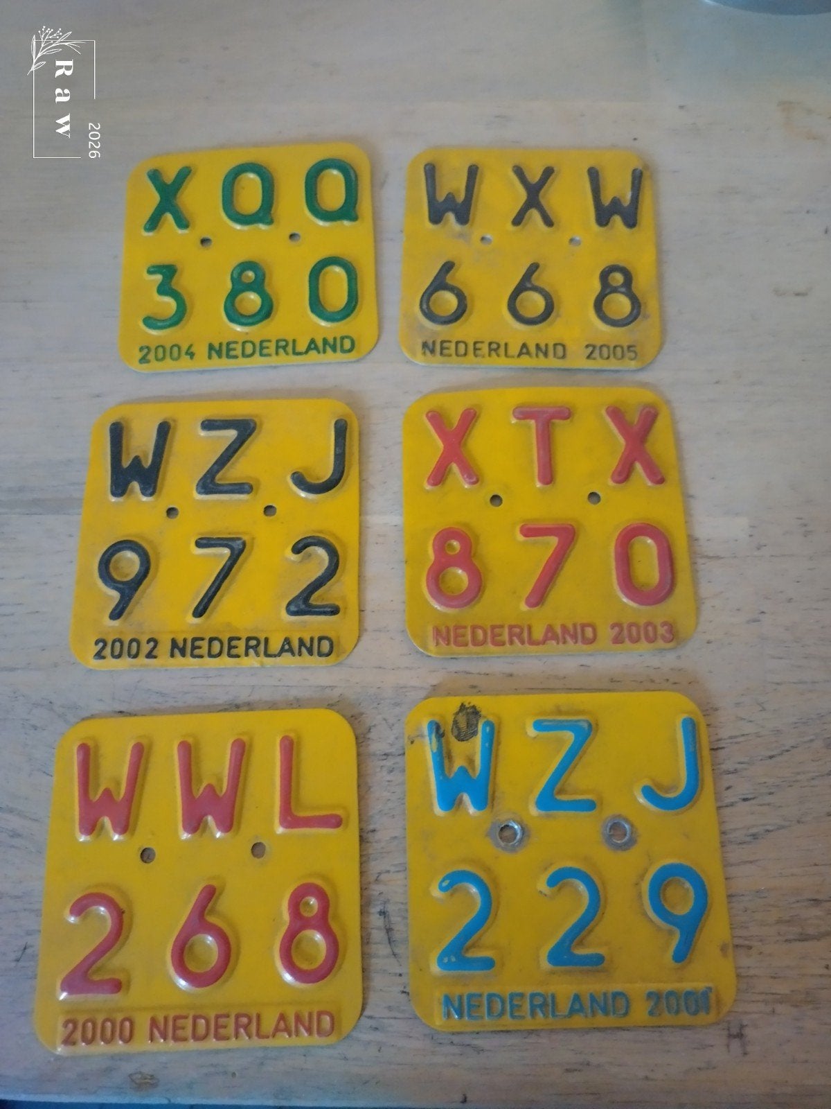 Set van 6 Nederlandse kentekenplaatjes (speelgoed), Ophalen of Verzenden, Gebruikt