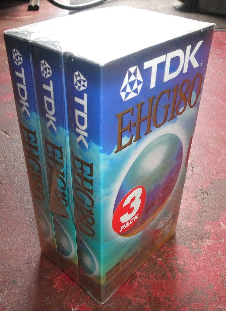 3x nieuw gesealde TDK EHG 180 videobanden, Ophalen of Verzenden, Nieuw, Videoband