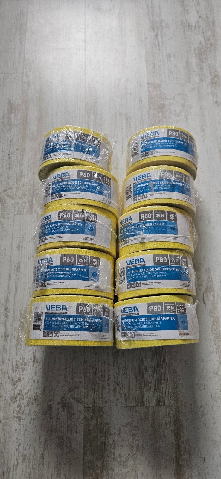 10 rollen Veba schuurpapier, Doe-het-zelf en Verbouw, Schildersmaterialen, Nieuw, Overige typen, Ophalen of Verzenden