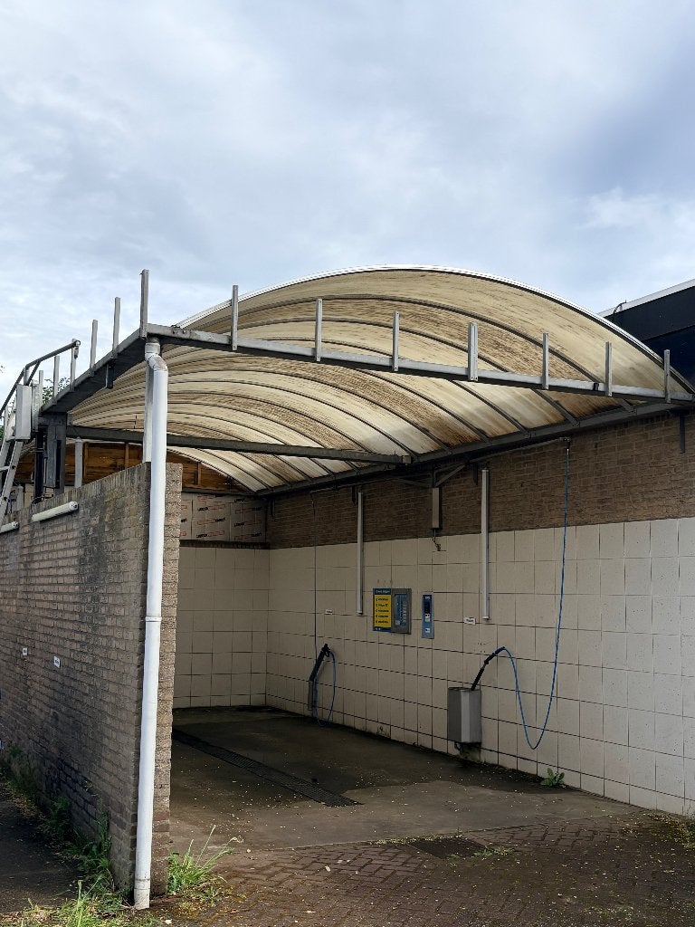 Kanaalplaten overkapping (4,30m x 9m) + goten. Demontage., Ophalen, Gebruikt, Overige materialen, 20 tot 50 mm