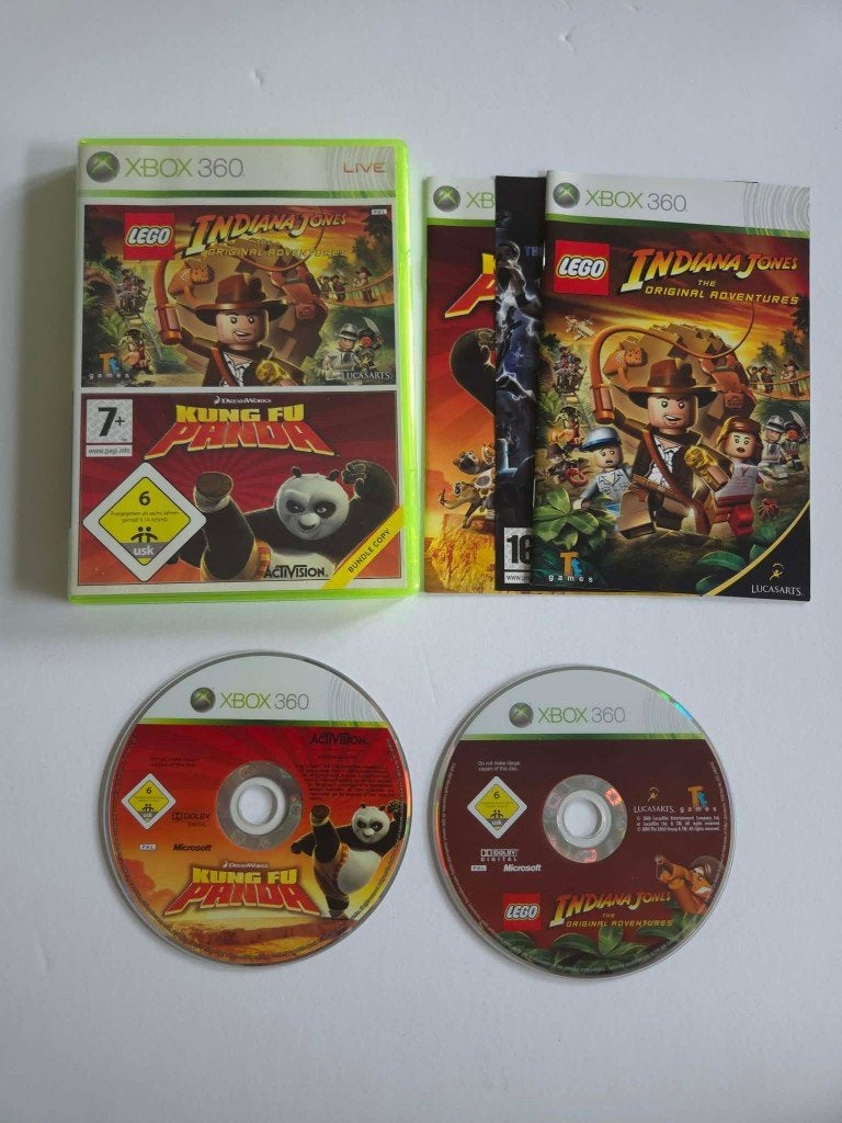 Xbox 360 - Lego Indiana Jones / Kung Fu Panda - 10423, Avontuur en Actie, 2 spelers, Ophalen of Verzenden, Zo goed als nieuw