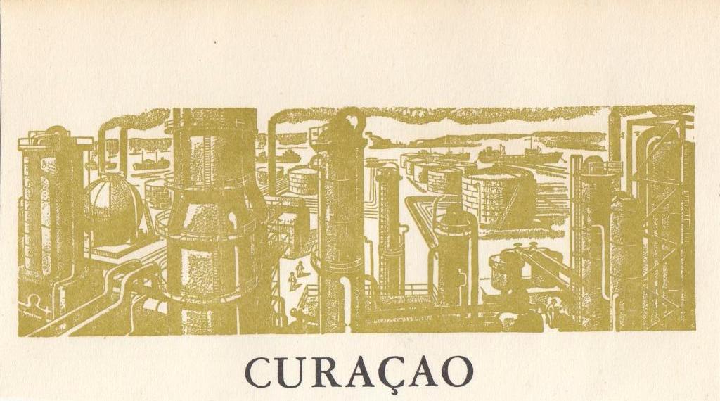 Lithografisch vignet Curacao, Zo goed als nieuw, 1940 tot 1960, Prent, Buitenland