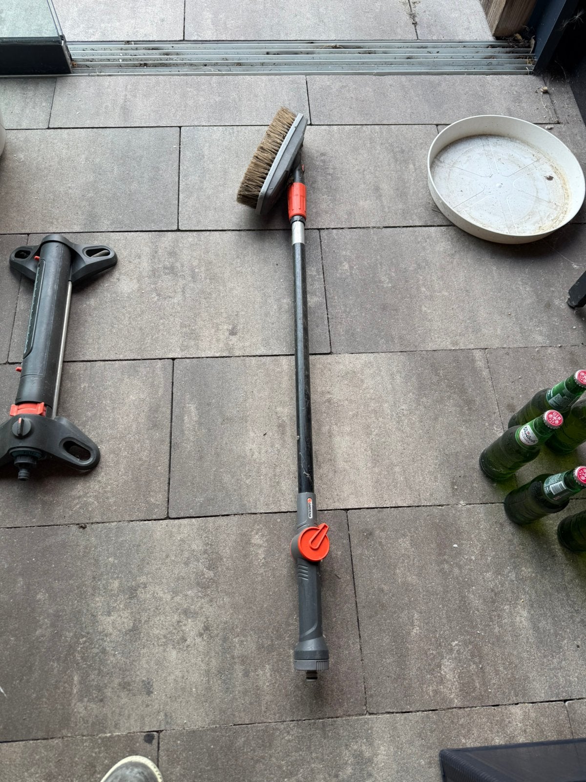 GARDENA Cleansystem wasset met steel borstel zacht, Ophalen, Zo goed als nieuw