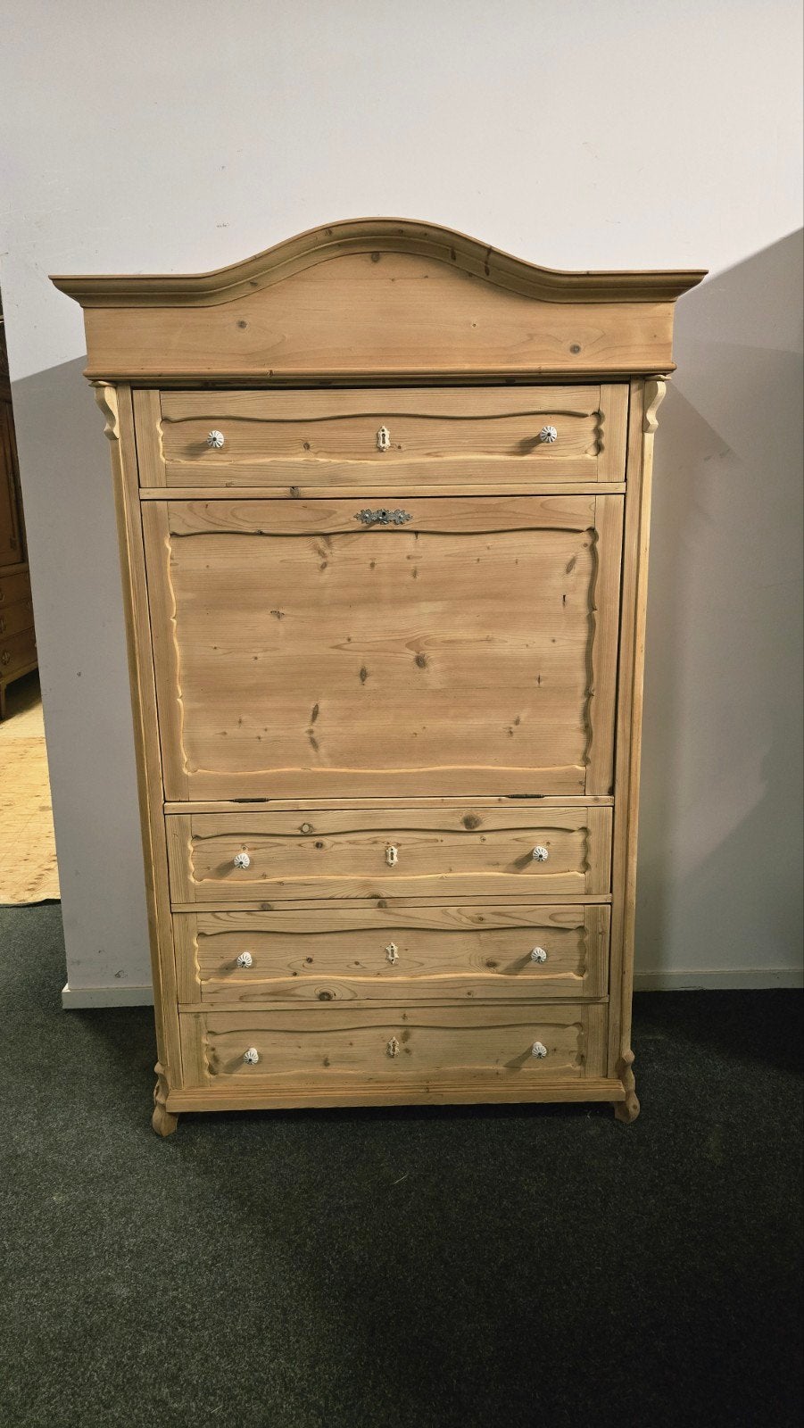Antieke Grenen Houten Secretaire uit voorraad leverbaar!, Huis en Inrichting, Kasten | Secretaires, Ophalen of Verzenden, Zo goed als nieuw