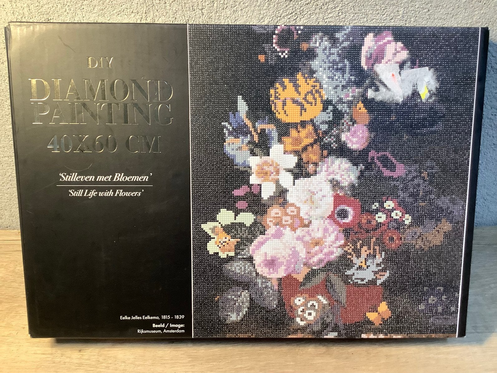 Diamond painting stilleven met bloemen, Ophalen of Verzenden, Zo goed als nieuw, Knutselwerk