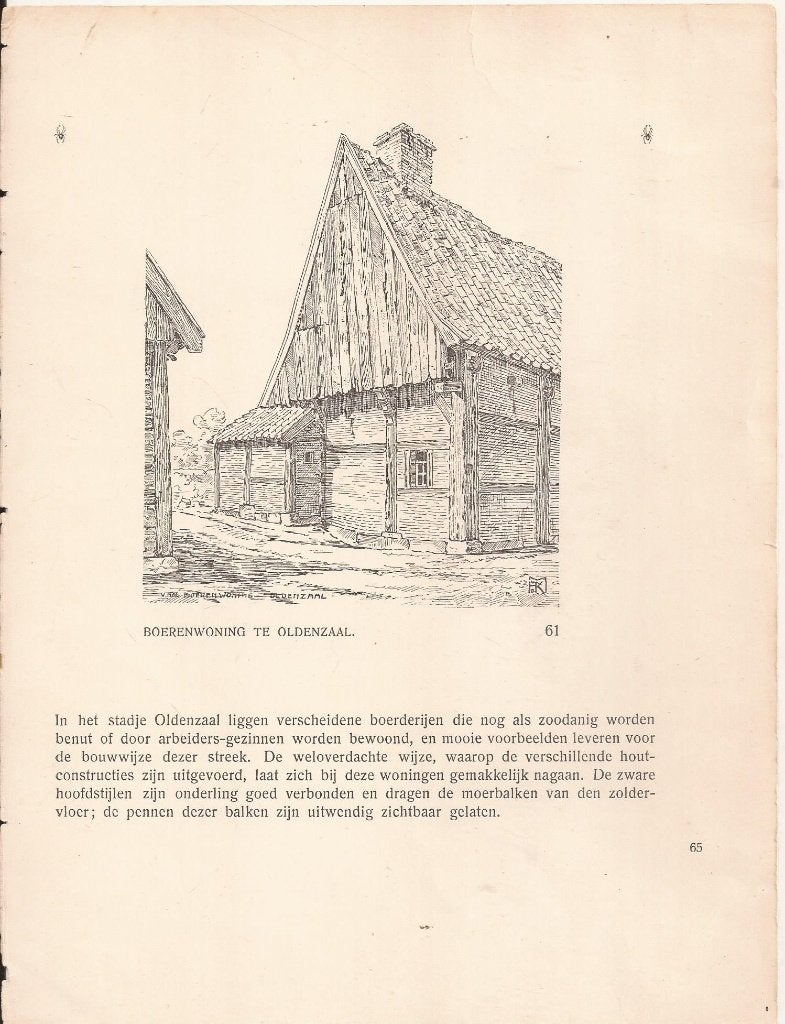 Boerenwonig te Oldenzaal 3 afb. Boerenwoning te Lutte 1908, Architectuur, 12 cm, 1900 - 1949, 17 cm