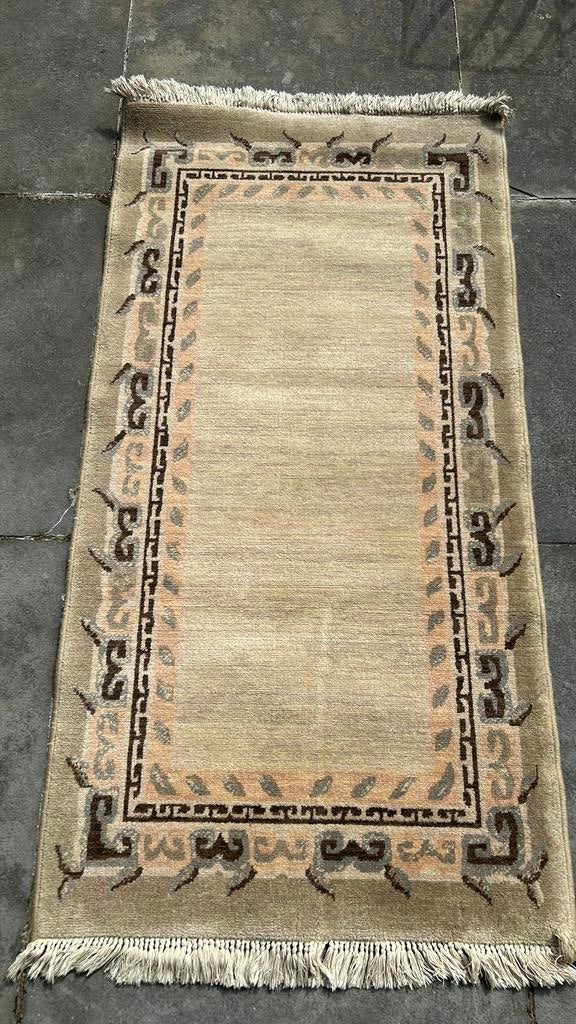 Louis de poortere beige wollen vloerkleed 180x90cm, Huis en Inrichting, Beige, Ophalen of Verzenden, Zo goed als nieuw, 150 tot 200 cm