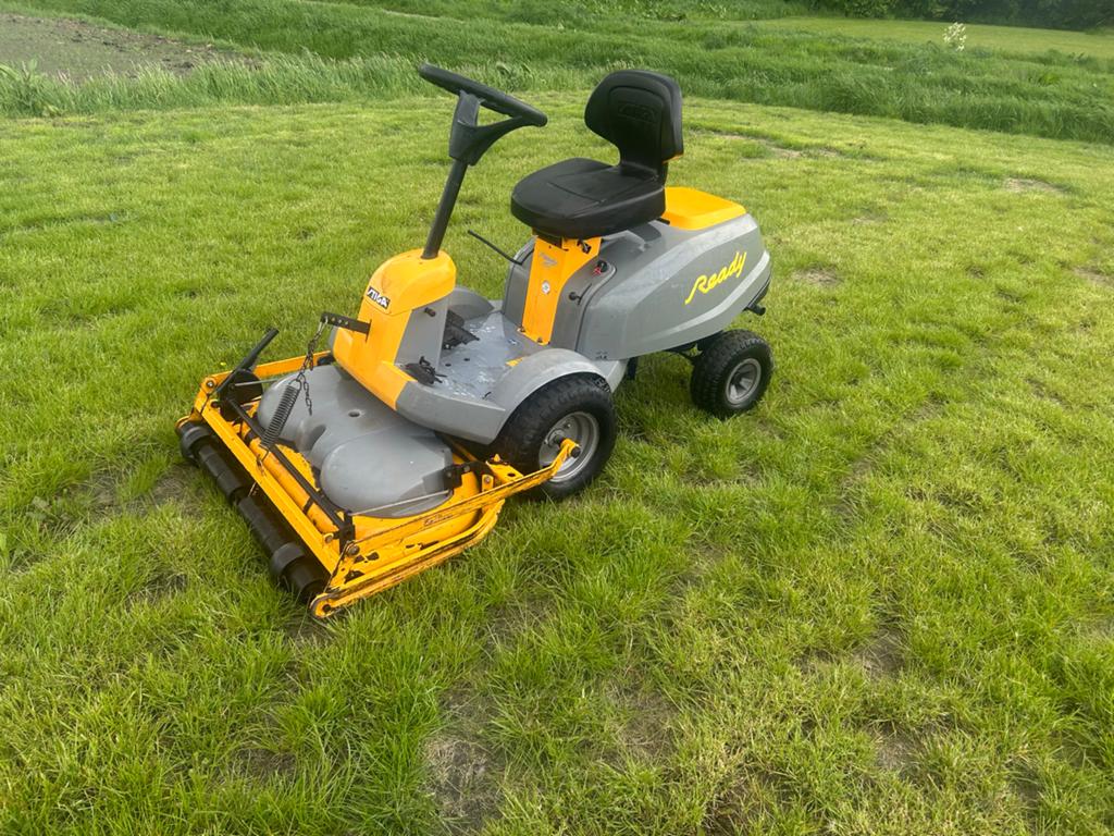 Gebruikte Stiga Ready zitmaaier met 85cm mulchdek, Ophalen, Cirkelmaaier, Gebruikt, Mulchfunctie