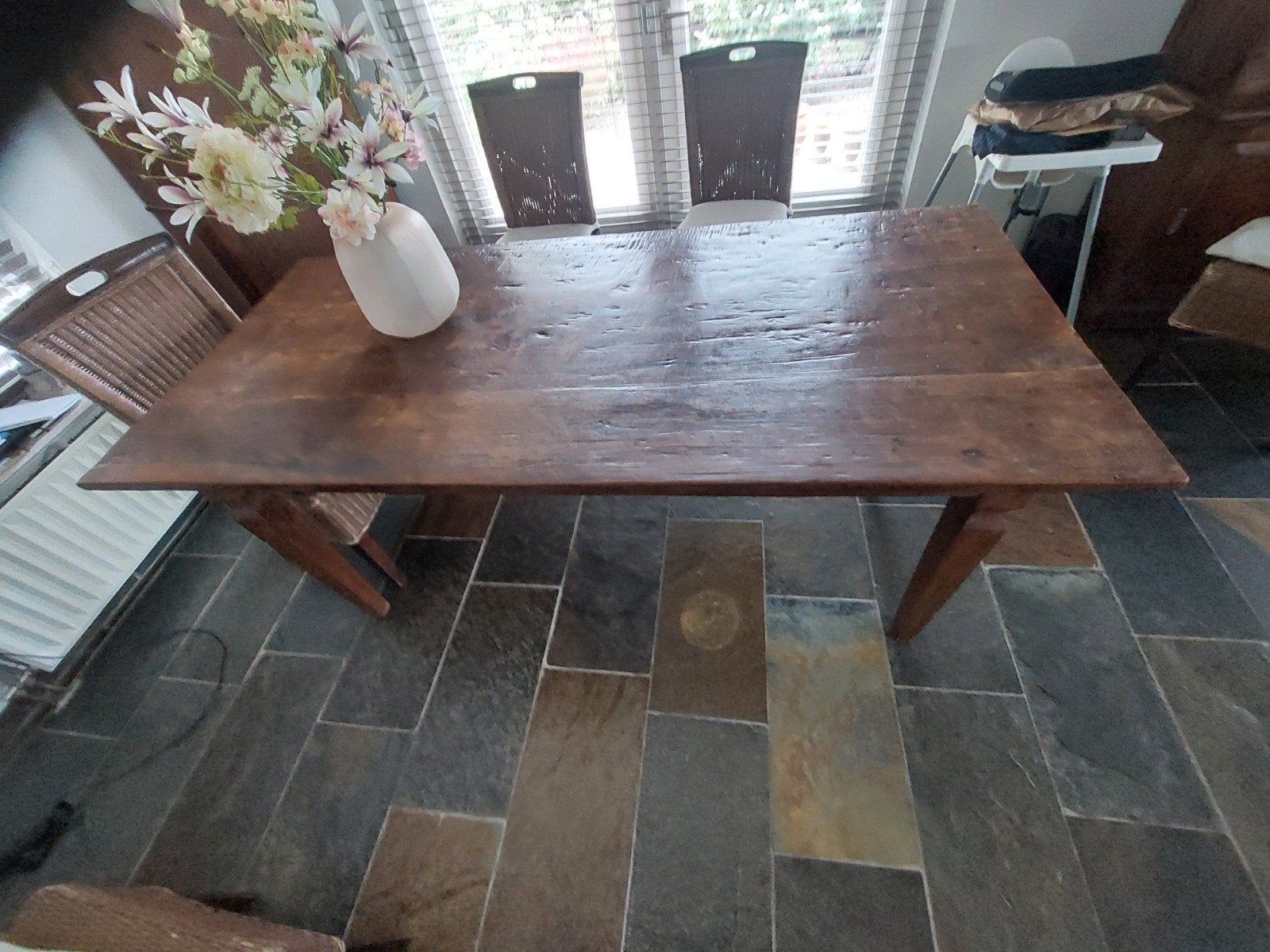 Teakhouten eettafel 180x85cm, Ophalen