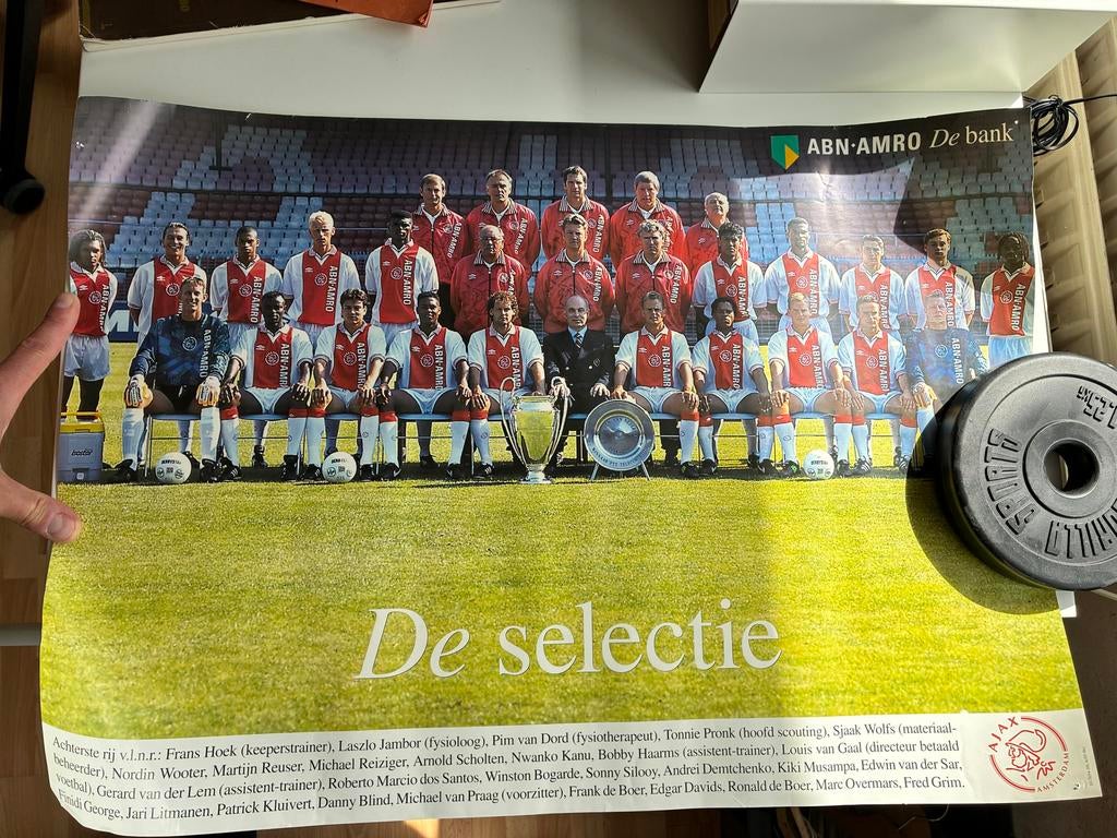 Ajax selectie poster 1995-1996, Verzamelen, Ophalen, Zo goed als nieuw, Ajax, Poster, Plaatje of Sticker